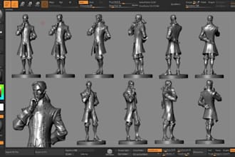 sculpt 3d head bust, table toy, miniature in zbrush, stl, fbx, for 3d printing