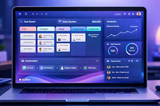 develop bubble project management app with lead track, task management, report