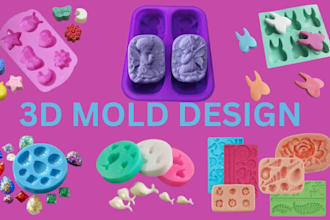 create 3d printable mold, silicone, resin, plastic, candle mold with solidworks