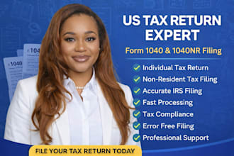 prepare and file US individual tax return form 1040, 1040nr