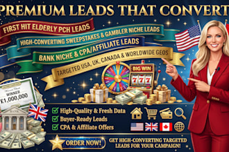 premium sweeps take first hit p c h lead, verify USA, UK sweeps leads