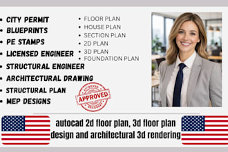 do autocad 2d floor plan, 3d floor plan design and architectural 3d rendering