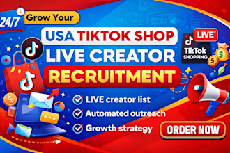 grow usa tiktok shop account live creator recruitment automation consultant