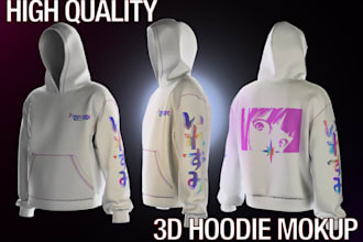 create a 3d hoodie mockup with your custom design