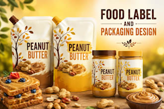 design a professional eye catching food label and packaging design