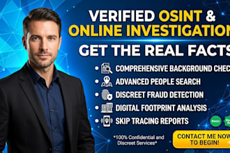 be your osint private investigator for online investigation and background check