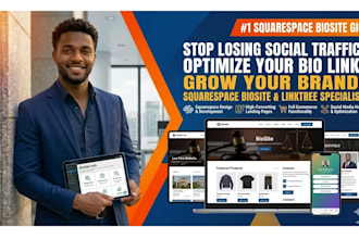 squarespace biosite linktree landing page redesign ecommerce social media websit