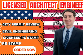 provide licensed architect and civil structural engineer pe stamp seal in ny tx