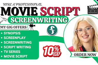 write a professional movie script, screenplay, or TV series pilot
