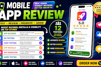500 install app rating review, IOS app review, mobile app promotion download