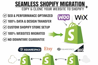 migrate wix woocommerce squarespace shift4shop volusion etsy store to shopify