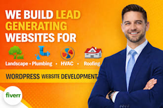 build landscape,plumbing, hvac, roofing website in wordpress