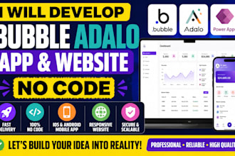 develp bubble adalo app website no code power apps ios android mobile app