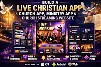 build live christian app, church app, ministry app, church streaming website