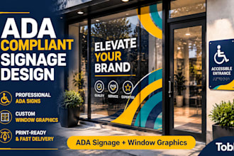 design ada compliant signage, braille tactile signs, storefront window graphics