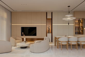 design a modern living room interior in 3d