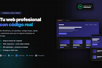 una página web profesional con código limpio, rápida y optimizada en SEO