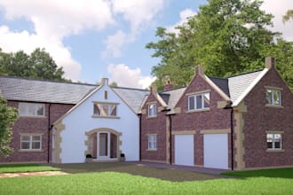 remodel luxury modern ranch homes, brick house plan, uk exterior property, cgi