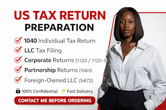 professionally prepare and file US tax returns for individual llc and corporate