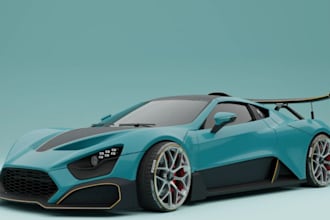 deliver 3d automotive hypercar, blender car model, gta v car, body kit for print