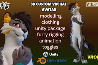 do custom 3d furry vrchat avatar nsfw vtuber model streaming
