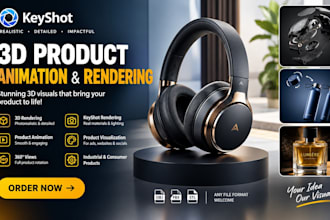 do 3d product animation video and 3d rendering in keyshot