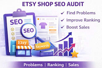 do etsy shop audit, etsy seo listing optimization to rank etsy and boost sales