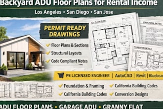 design backyard adu floor plans for rental income in los angeles,san diego,san