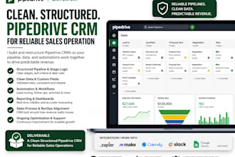 setup implement pipedrive CRM automation sales pipeline and workflow