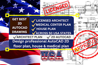 design autocad 2d floor plan, house plan, medical center plan, layout plan