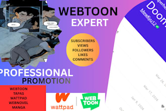promote webtoon, comics promotion and webnovel to different social platforms