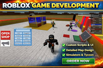 build roblox game development scripting UI system map gameplay simulator tycoon