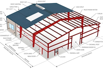 do 3d steel structure design shop drawing construction quantity, cost estimate