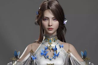transmute 3d stylized realism character,vrm 3d avatar,modular,game topology,ue5