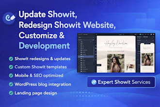 design redesign showit website template  customization update blog landing page