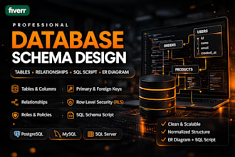 design the database schema structure for your application