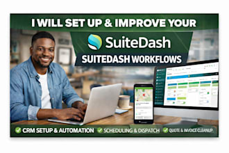 setup suitedash client portal, automation, invoicing and dashboard