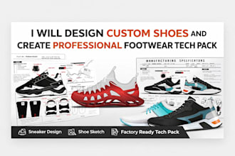 design custom shoe and create professional footwear tech pack