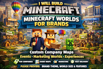 build or design custom minecraft worlds for brands, companies and events