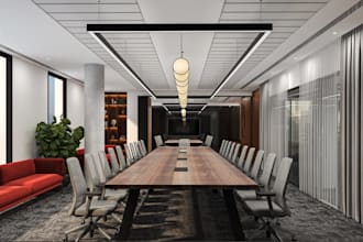 relayout modern office interior, board room design, co working space rendering