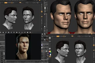sculpt realistic 3d head model zbrush face likeness 3d bust stl for 3d printing