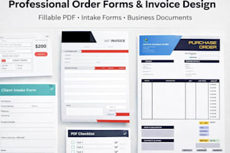 design order form for you, invoice create, fillable pdf,  intake form design