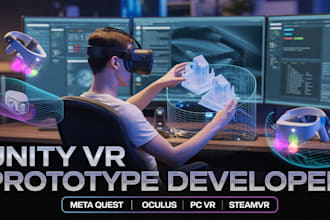 make unity 3d VR games, complete game app prototype for oculus and pc vr