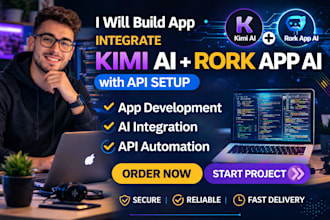 build app, integrate kimi ai and rork app ai with API setup