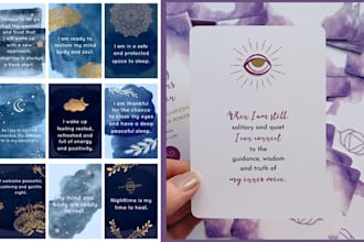 design custom affirmation card, card box mockup, card game board game, rule book