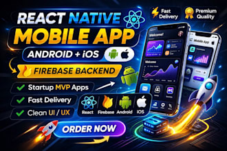 develop chat fitness food delivery media app with react native