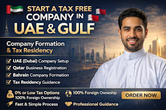 do tax free company registration and tax residency in uae, dubai, qatar, bahrain