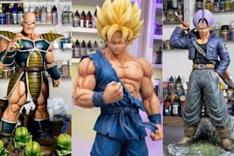 3d print and paint anime figure miniature 4k 8k 12k resin hand painting service