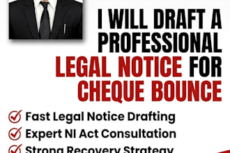 draft a professional legal notice for cheque bounce