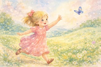 illustrate whimsical watercolor illustration children story book illustration